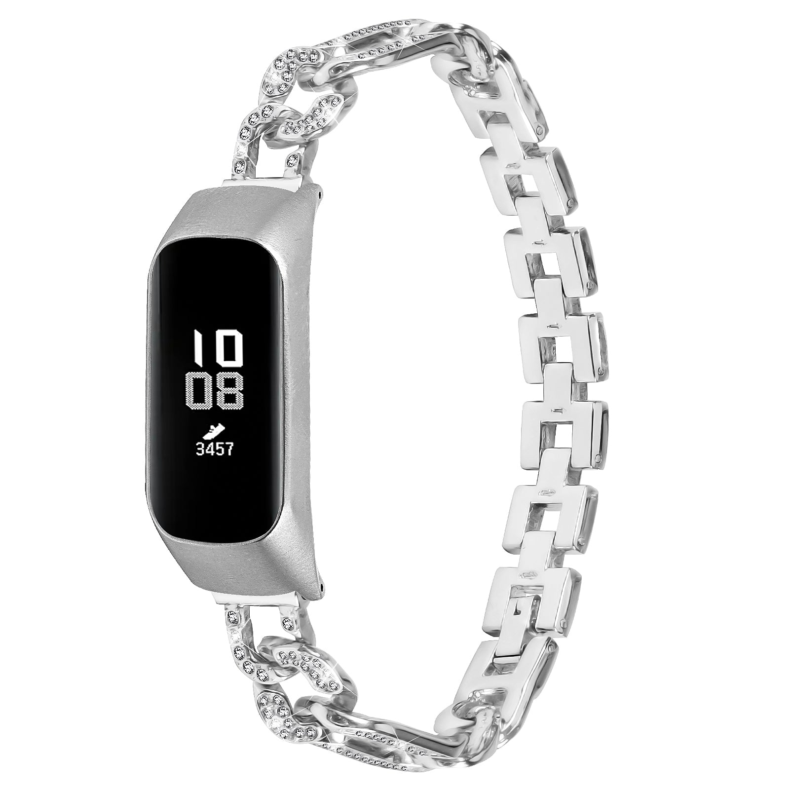 Watch Band for Samsung Galaxy Fit-e SM-R375 Bling Rhinestone Decor Watch Band Alloy Bracelet Strap Watch Band for Samsung Galaxy Fit-e SM-R375 Bling Rhinestone Decor Watch Band Alloy Bracelet Strap